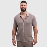 Pánská pletená košile Iron Aesthetics Vibe, béžová · záber 1