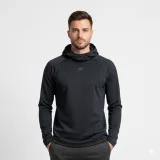 Pánská zateplená mikina s kapucí 4F BRUSHED UNDERWEAR M100-WAW25UBRUM100-20S-DEEP BLACK · záber 2