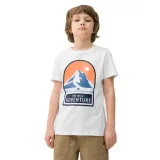 Chlapecké turistické tričko s krátkým rukávem 4F JUNIOR TSHIRT-4FJWSS24TTSHM1132-10S-WHITE · záber 1