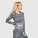 Sportovní crop top Iron Aesthetics Grande, šedý · záber 2