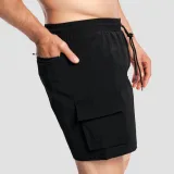GymBeam Men‘s Swim Cargo Shorts Black - Velikost: S | Barva: čierna | Pohlavie: Pánské | Hmotnost: 0,12 kg · záber 4