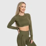 Bezešvý crop top Iron Aesthetics Rift, zelený · záber 2