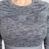 Sportovní crop top Iron Aesthetics Grande, šedý · záber 4