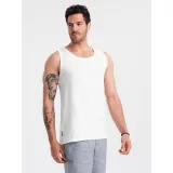 Pánské tričko s krátkým rukávem a v-výstřihem OMBRE Tank top OM-TSBT-0192 V-1 white · záber 3
