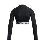 Dámské tréninkové tričko s dlouhým rukávem UNDER ARMOUR HeatGear Rib 1 4 Zip LS-BLK · záber 4