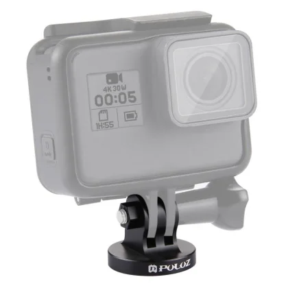 PULUZ 1/4 inch Screw Hole Tripod Mount CNC Adapter for GoPro, Insta360, DJI and Other (Black)