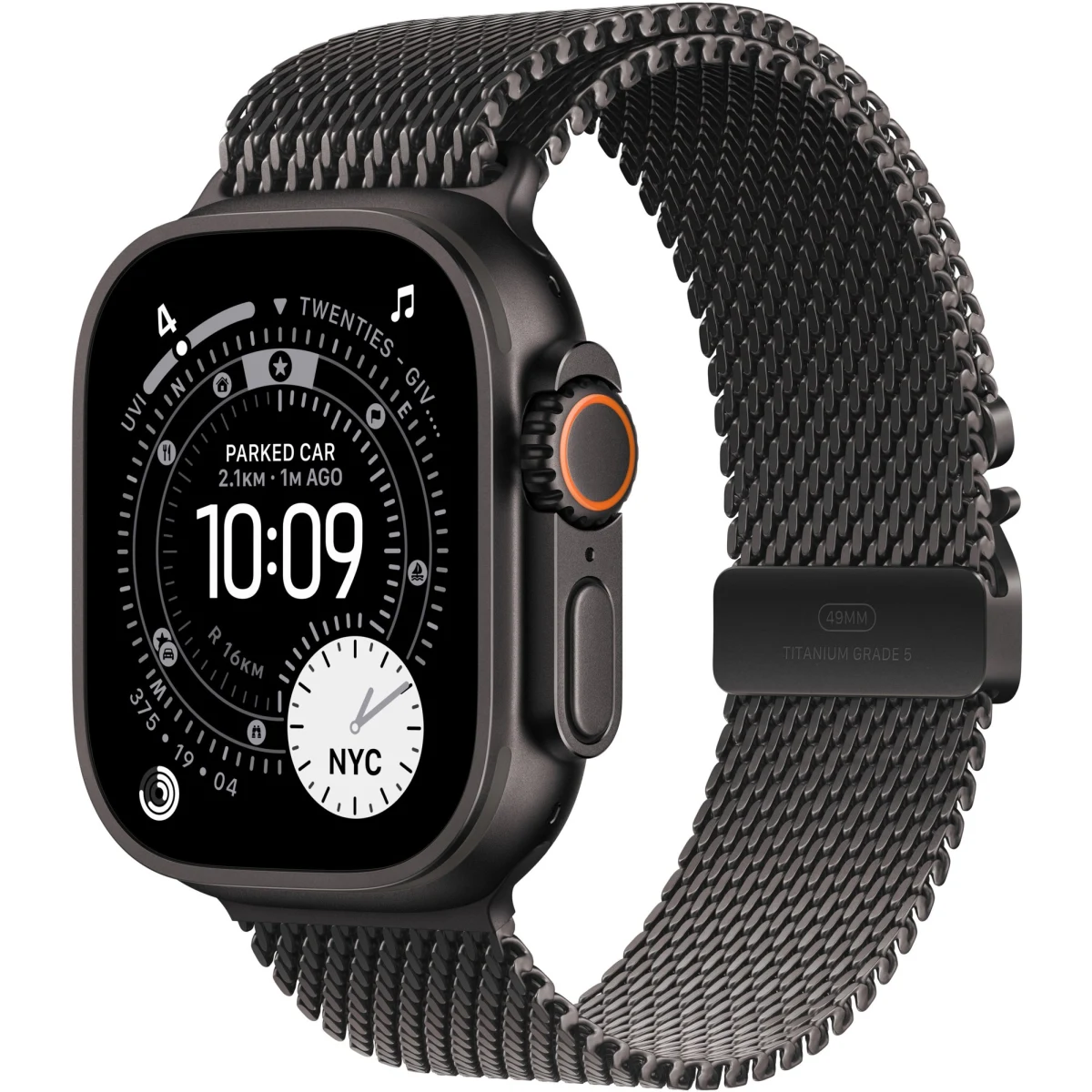 Apple Watch Ultra 3 49 mm Titan Schwarz mit Milanaise Armband Titan Schwarz - L · záber 1