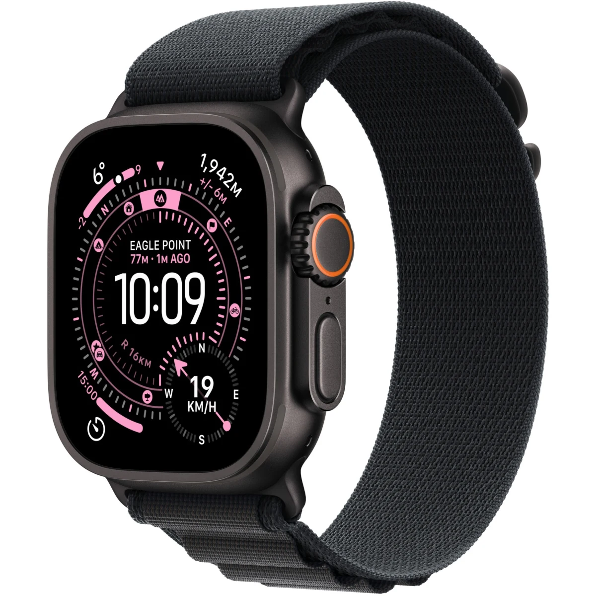 Apple Watch Ultra 3 49mm Titan Schwarz mit Alpine Loop Schwarz - L · záber 1