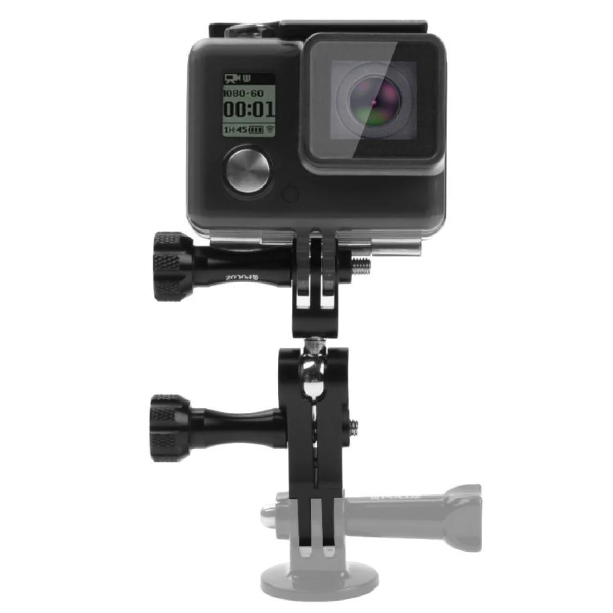 PULUZ CNC Aluminum Ball Joint Mount with 2 Long Screws for GoPro, Insta360, DJI and Other (Black) · záber 1