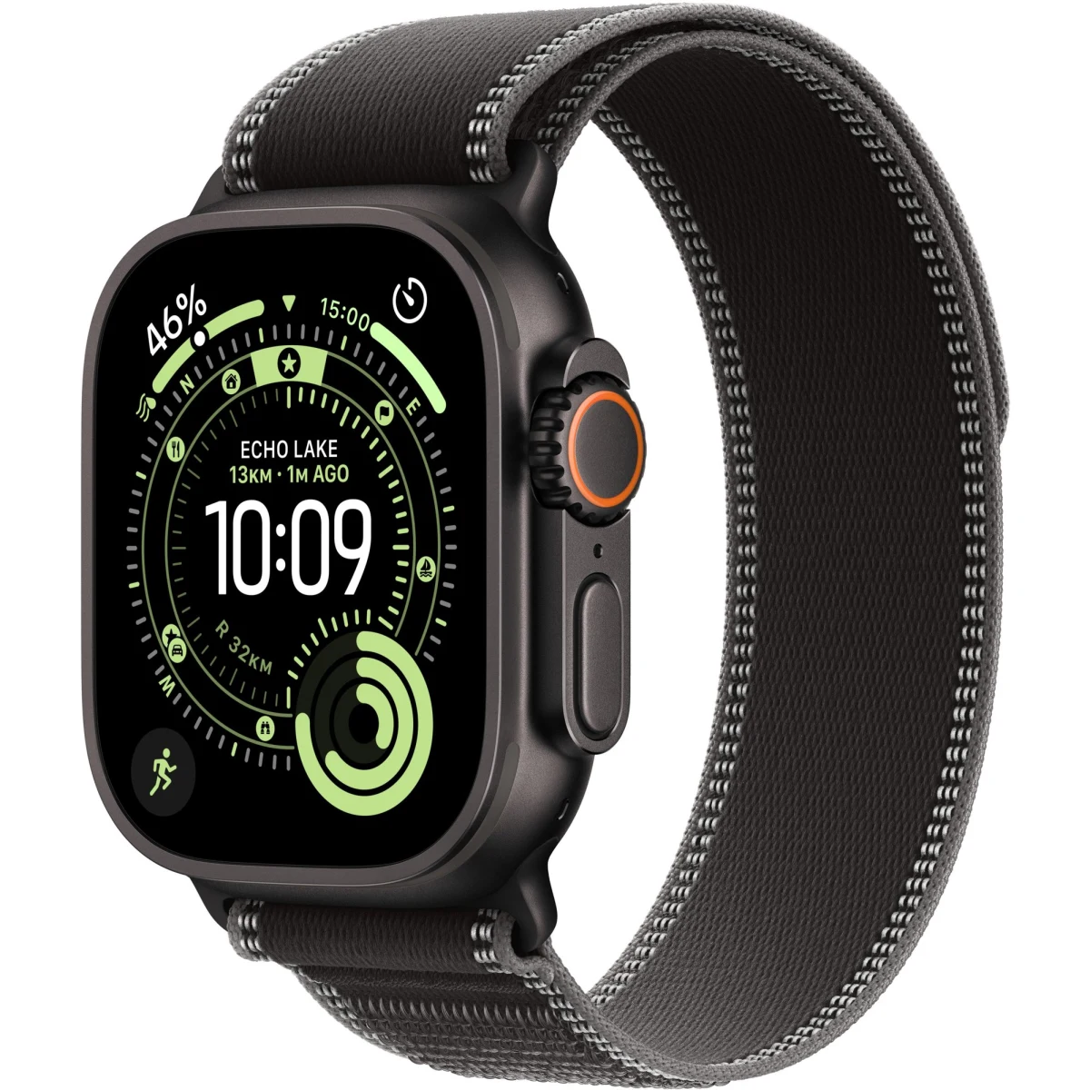 Apple Watch Ultra 3 49mm Titan Schwarz mit Trail Loop Schwarz - S/M · záber 1