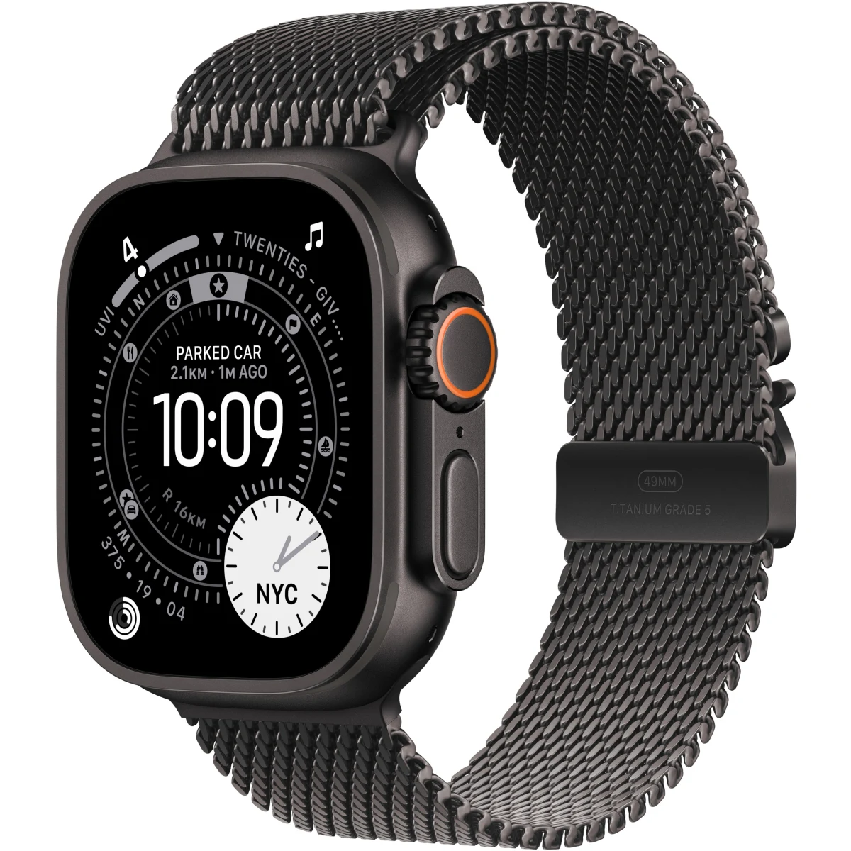 Apple Watch Ultra 3 49 mm Titan Schwarz mit Milanaise Armband Titan Schwarz - M · záber 1