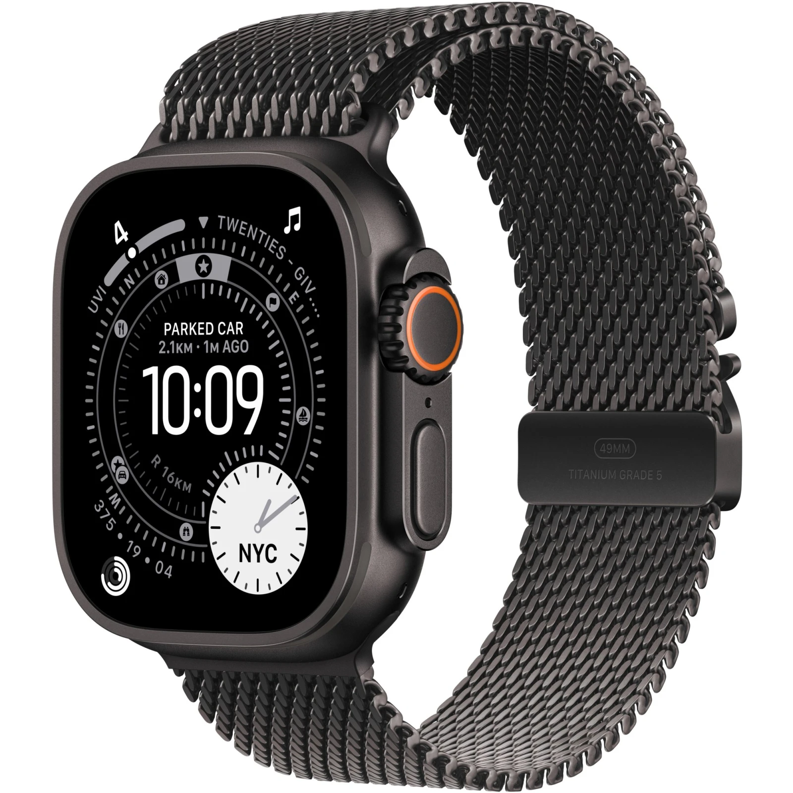 Apple Watch Ultra 3 49 mm Titan Schwarz mit Milanaise Armband Titan Schwarz - L · záber 1