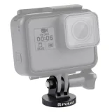 PULUZ 1/4 inch Screw Hole Tripod Mount CNC Adapter for GoPro, Insta360, DJI and Other (Black)