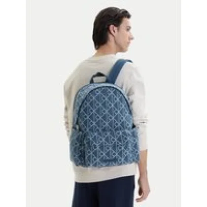 Ruksak Calvin Klein Emblem Aop Denim Round Backpack LV04D3429G Plava