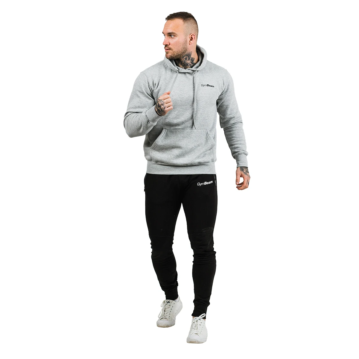 GymBeam Duksa Athlete Grey Black - Veličina: XXXL | Boja: sivá | Dobna skupina: Odrasli | Težina: 0,55 g | Pakiranje: 20 · záber 5