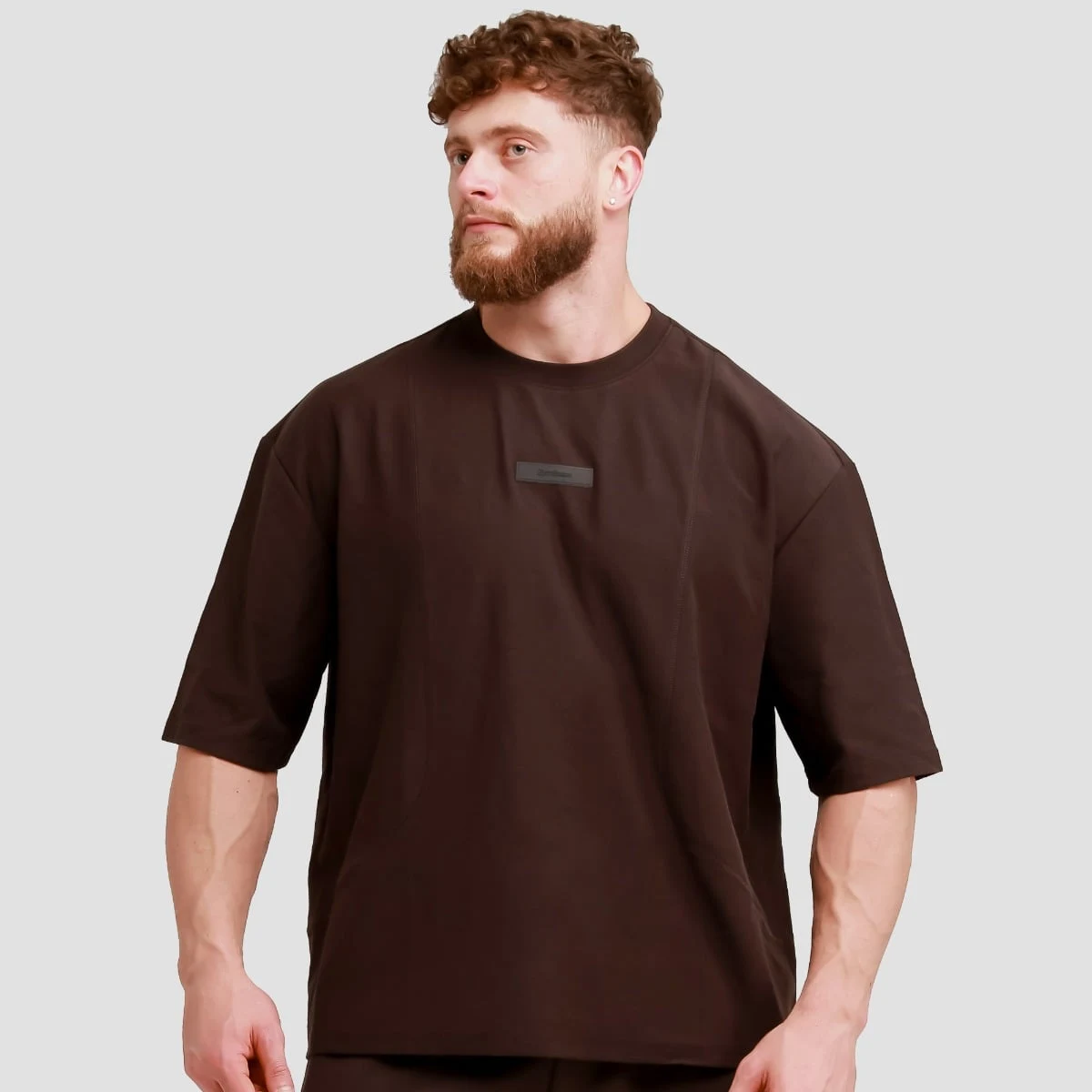 GymBeam Oversized Unstoppable T-shirt Brown · záber 1