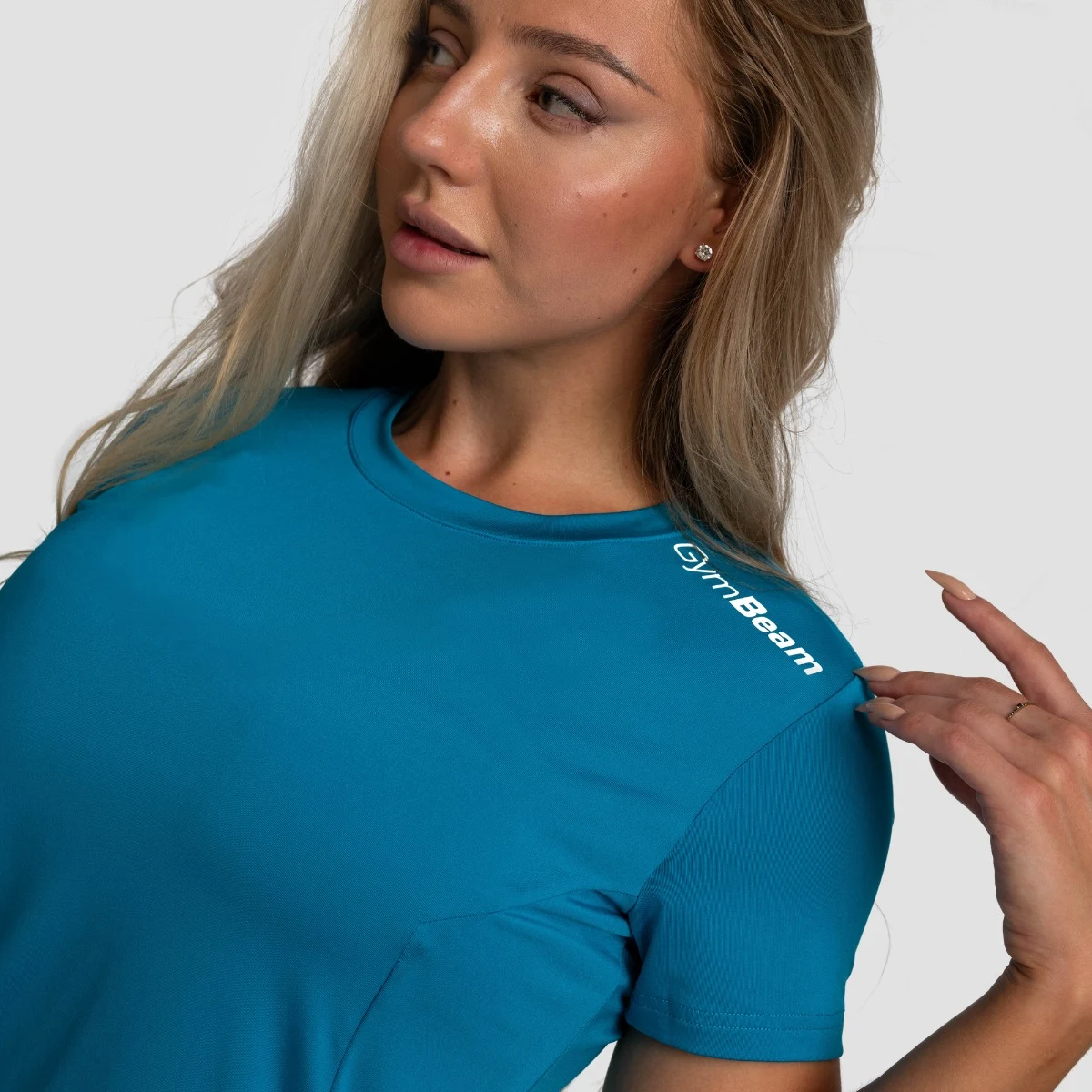 GymBeam Women‘s Limitless Sports T-Shirt Aquamarine · záber 2
