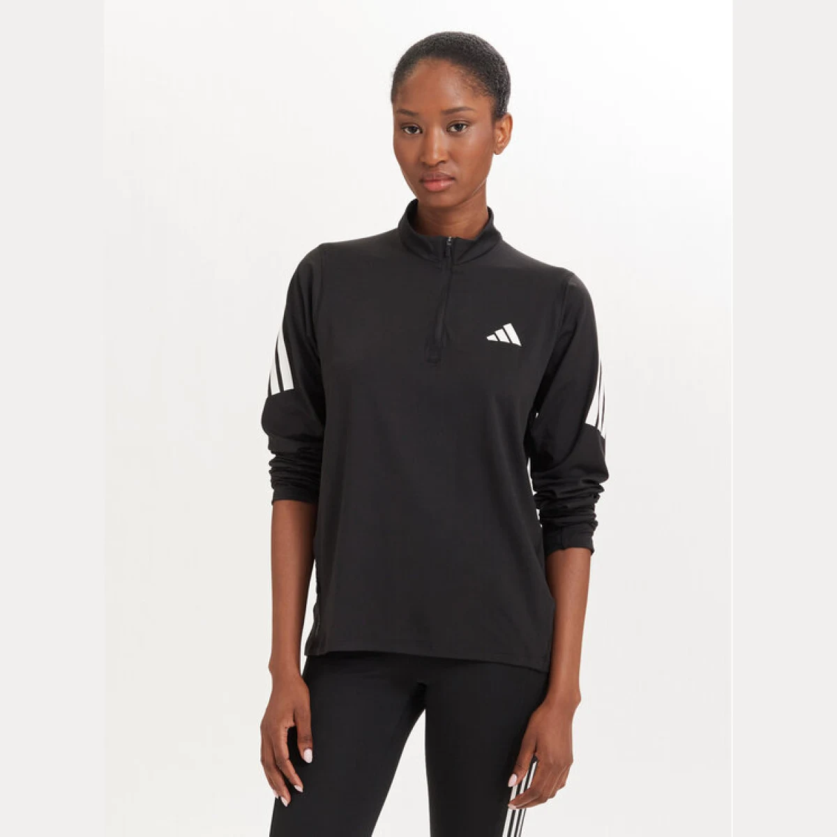 adidas Tehnička majica dugih rukava Iconic Running JZ5149 Crna Regular Fit · záber 2