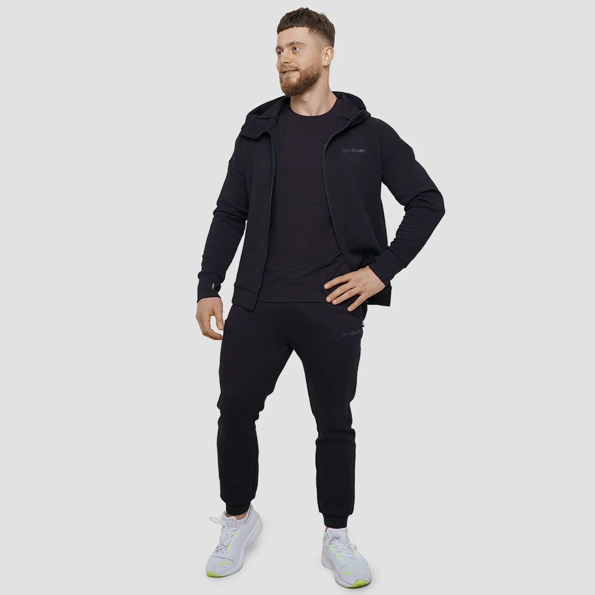 GymBeam Agile Zip Up Hoodie Onyx · záber 4