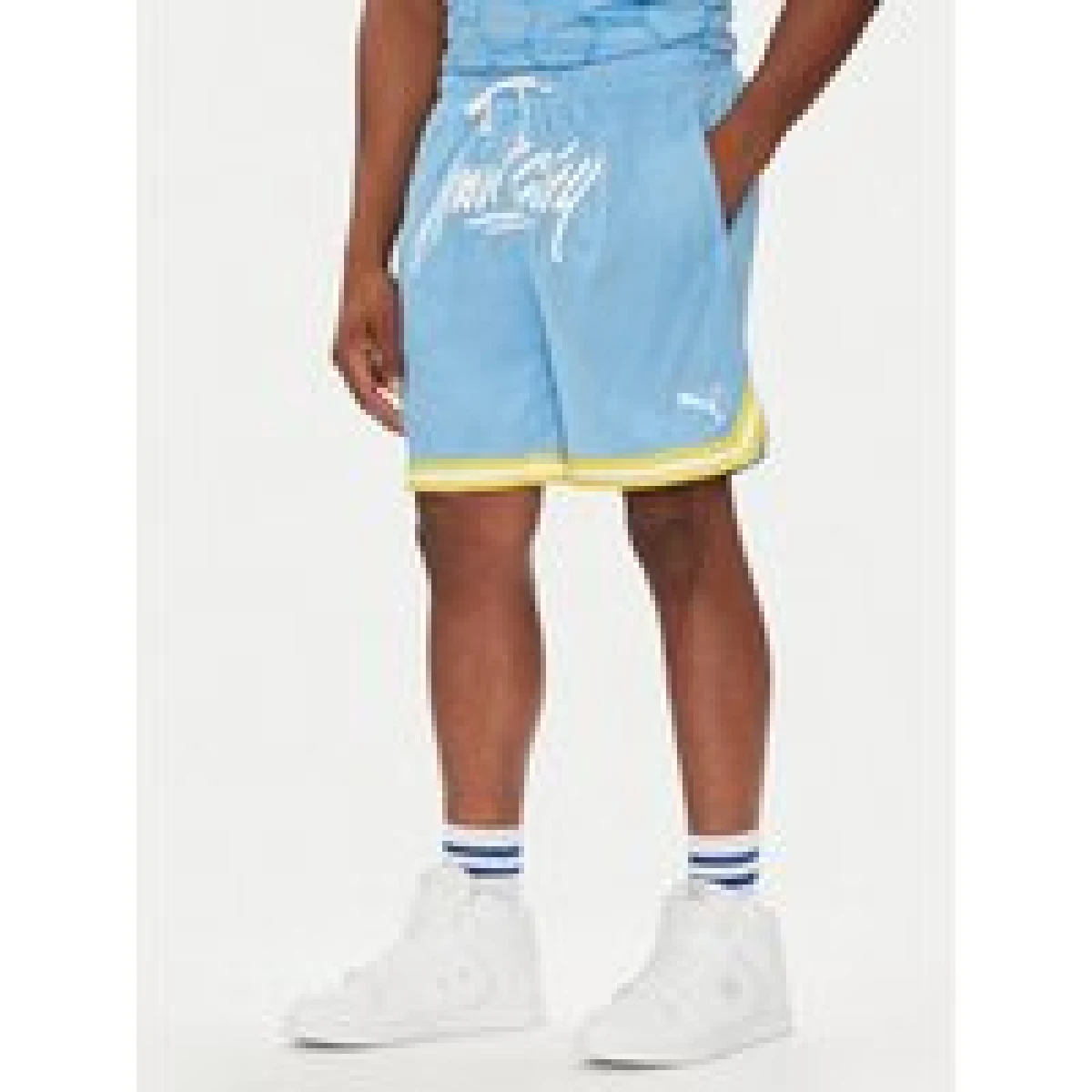 Puma Sportske kratke hlače Hoops Manchester City 631694 Svijetloplava Regular Fit · záber 1