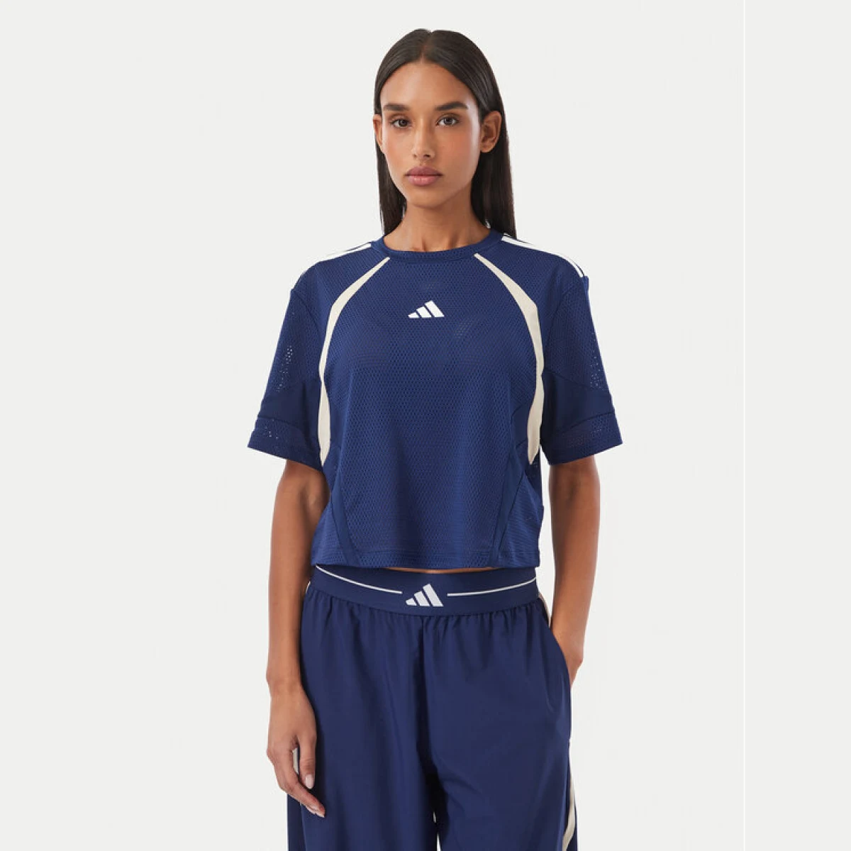 adidas Tehnička majica Hyperglam 3-Stripes - Veličina: M | Boja: modrá | Dobna skupina: Odrasli | Spol: Žensko · záber 2