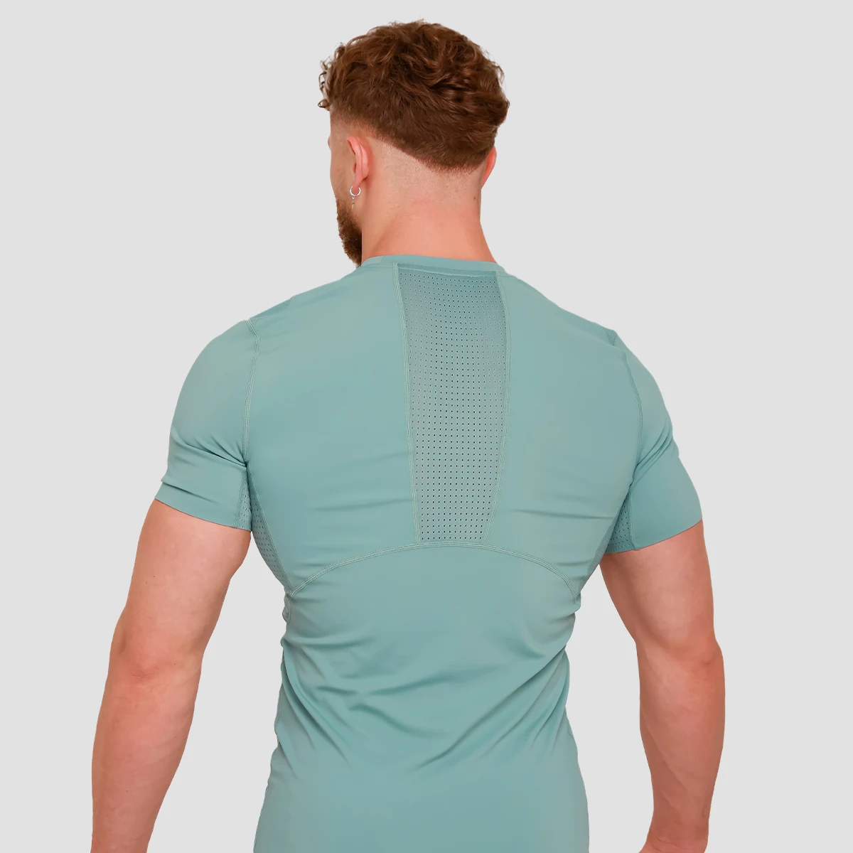 GymBeam High Compression T-shirt Blue - Veličina: M | Boja: modrá | Dobna skupina: Odrasli | Težina: 0,19 g | Pakiranje: 65 · záber 4