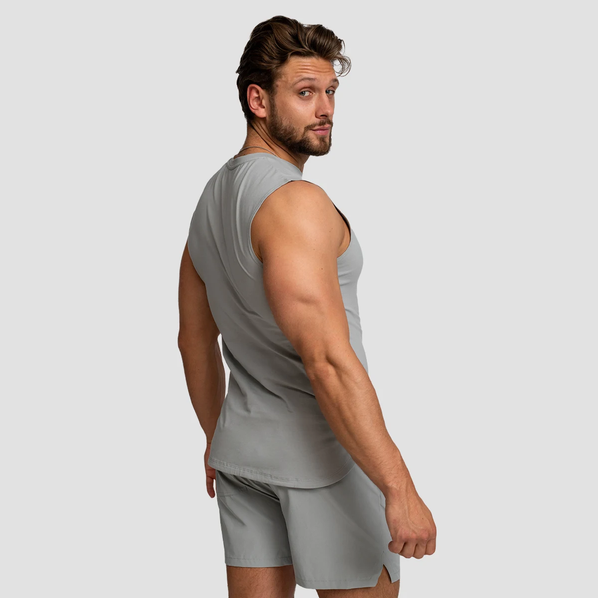 GymBeam Men‘s TRN TankTop Grey - Veličina: XXL | Boja: sivá | Dobna skupina: Odrasli | Pohlavie: Muško · záber 5
