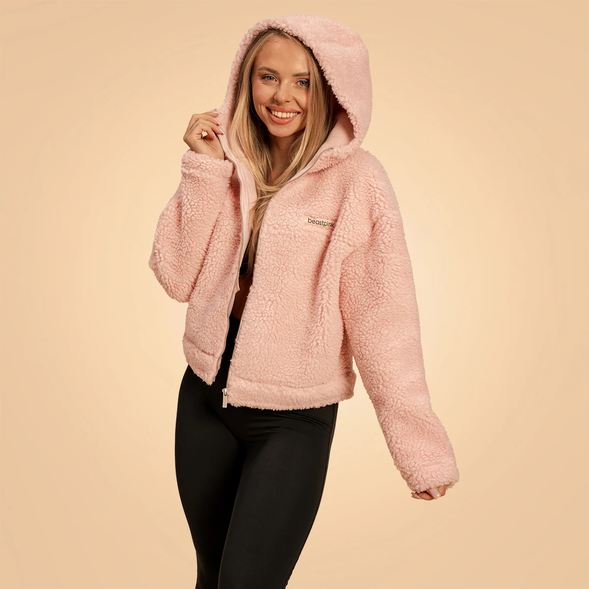BeastPink Women‘s Bliss Hoodie Jacket Pink · záber 3