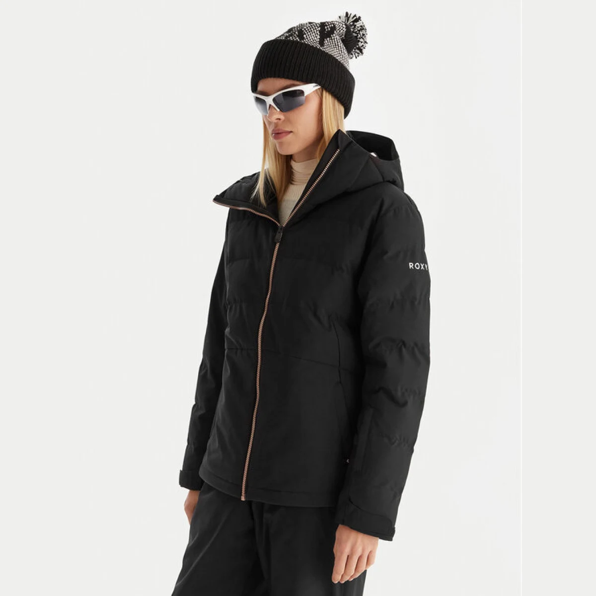 Roxy Skijaška jakna Snowhill Puffy JK ERJTJ03535 Crna Tailored Fit · záber 2