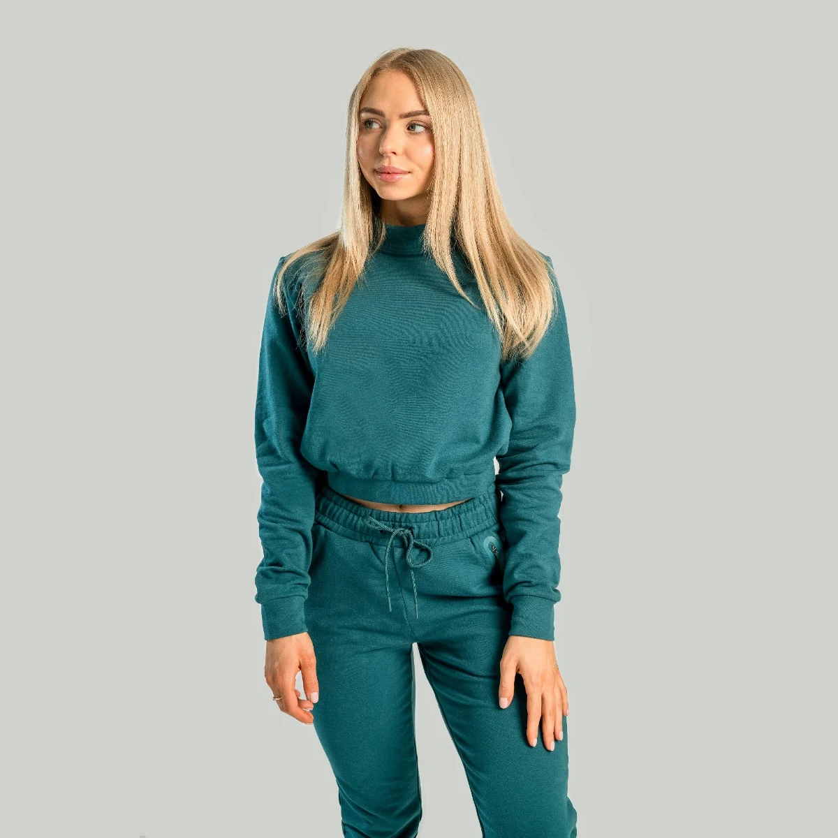 STRIX Ženska majica dugih rukava Essential High Neck Deep Teal · záber 2