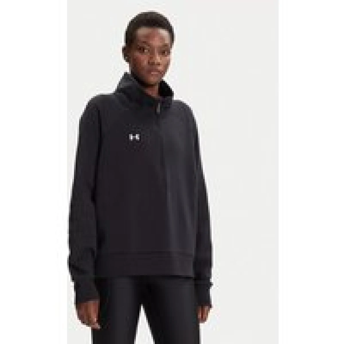 Under Armour Majica dugih rukava Ua Rival Fleece Hz 1379492-001 Crna Loose Fit · záber 1