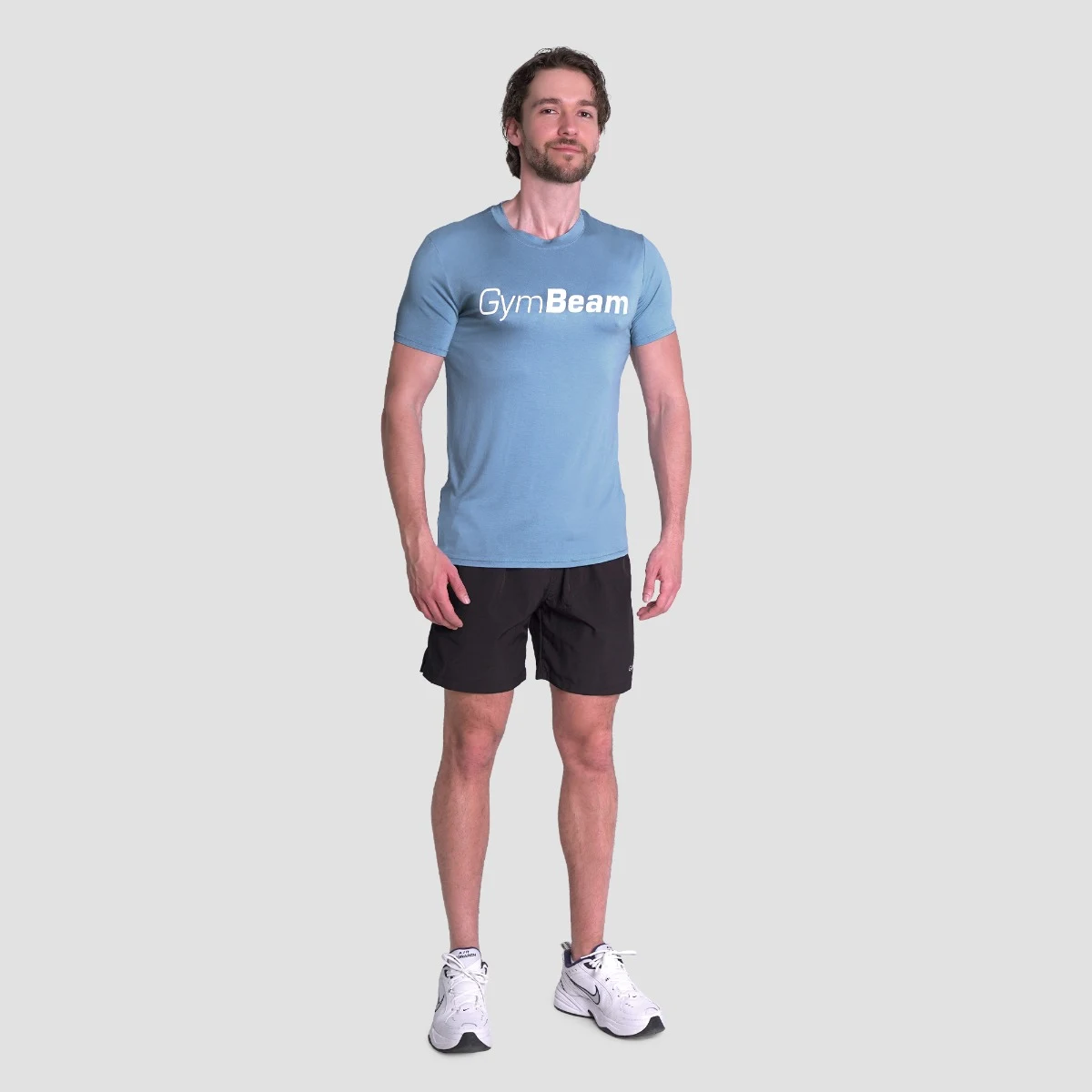 GymBeam T-Shirt Essence Blue - Veličina: L | Boja: modrá | Dobna skupina: Odrasli | Težina: 0,1764 g | Pakiranje: 80 · záber 4