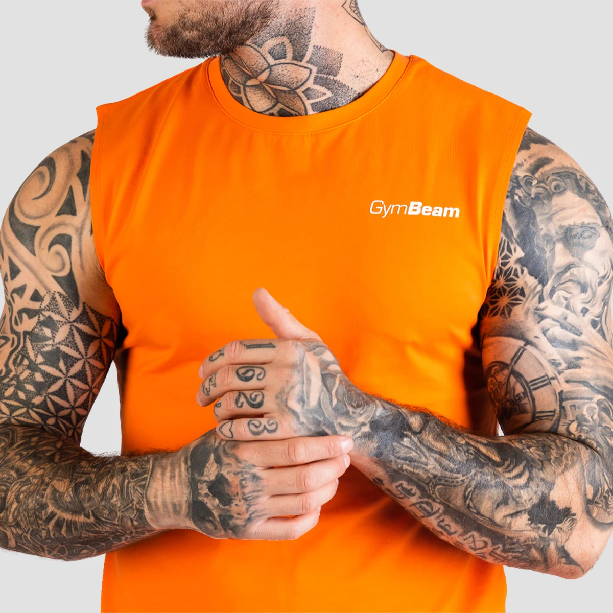 GymBeam Muška majica bez rukava TRN Orange - Veličina: XXL | Boja: oranžová | Dobna skupina: Odrasli | Težina: 0,22 g | Pakiranje: 90 · záber 3