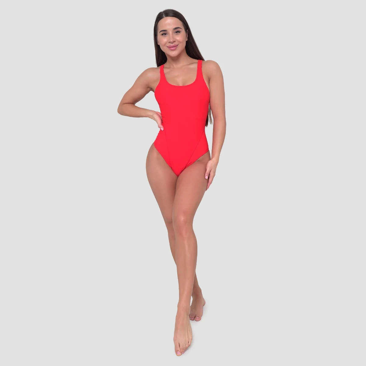 GymBeam Women‘s Sports Swimsuit Red - Veličina: XL | Boja: červená | Dobna skupina: Odrasli | Pohlavie: Žensko | Težina: 0,176 g · záber 4
