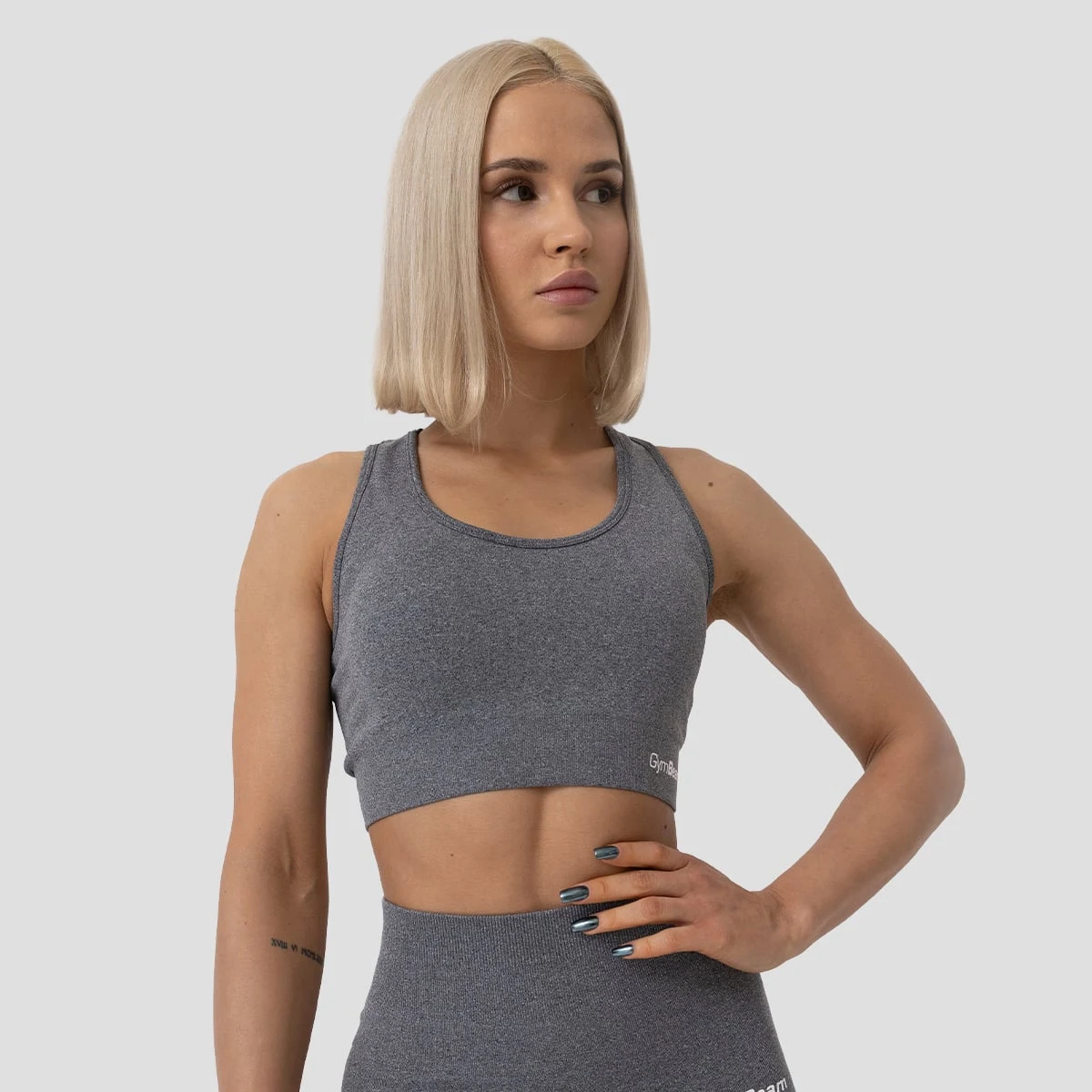GymBeam FLO Sports Bra Grey · záber 1