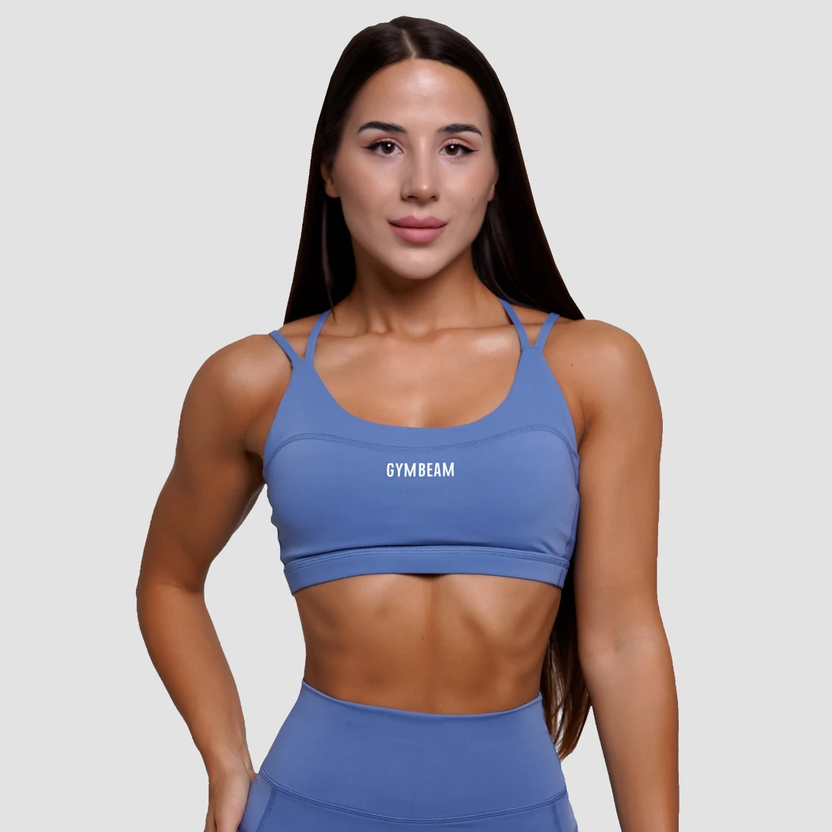GymBeam FIT Sports Bra Steel Blue - Veličina: S | Boja: modrá | Dobna skupina: Odrasli | Težina: 0,118 g | Pakiranje: 130 · záber 1
