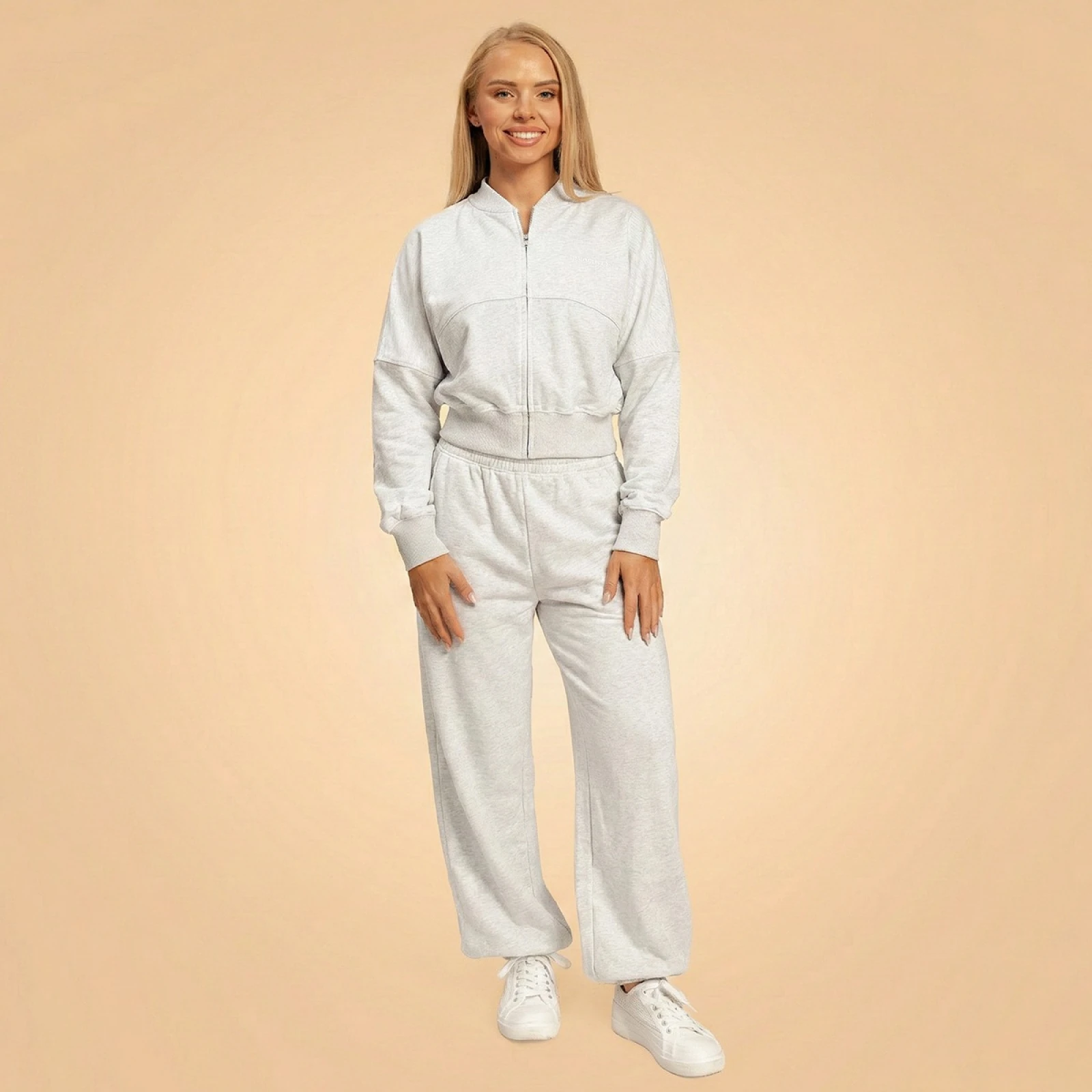 BeastPink Women‘s Bliss Zip-Up Sweatshirt Grey - Veličina: S | Boja: sivá | Dobna skupina: Odrasli | Pohlavie: Žensko | Težina: 0,39 g · záber 3