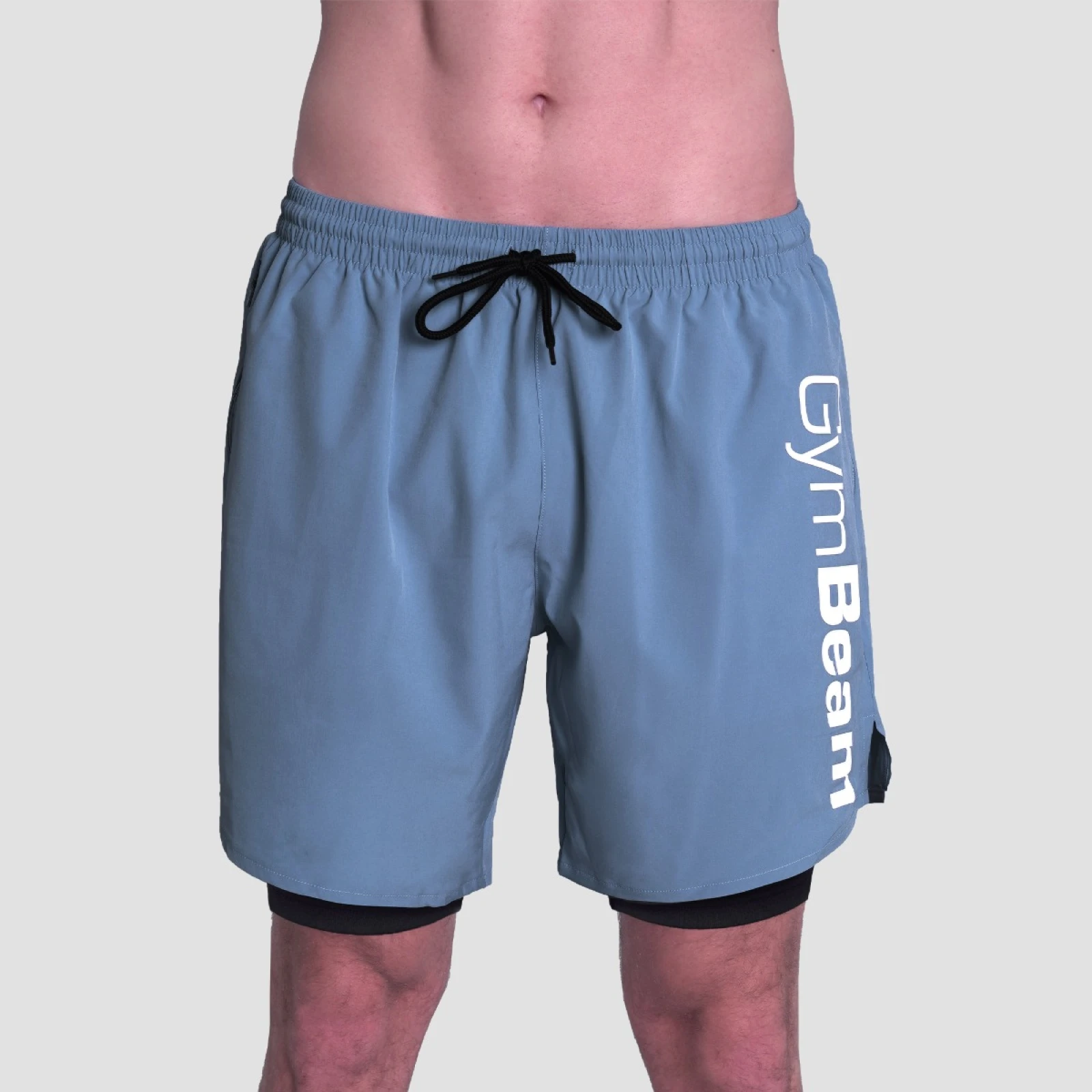 GymBeam 2in1 Shorts Essence Blue - Veličina: L | Boja: modrá | Dobna skupina: Odrasli | Težina: 0,2768 g | Pakiranje: 75 · záber 3