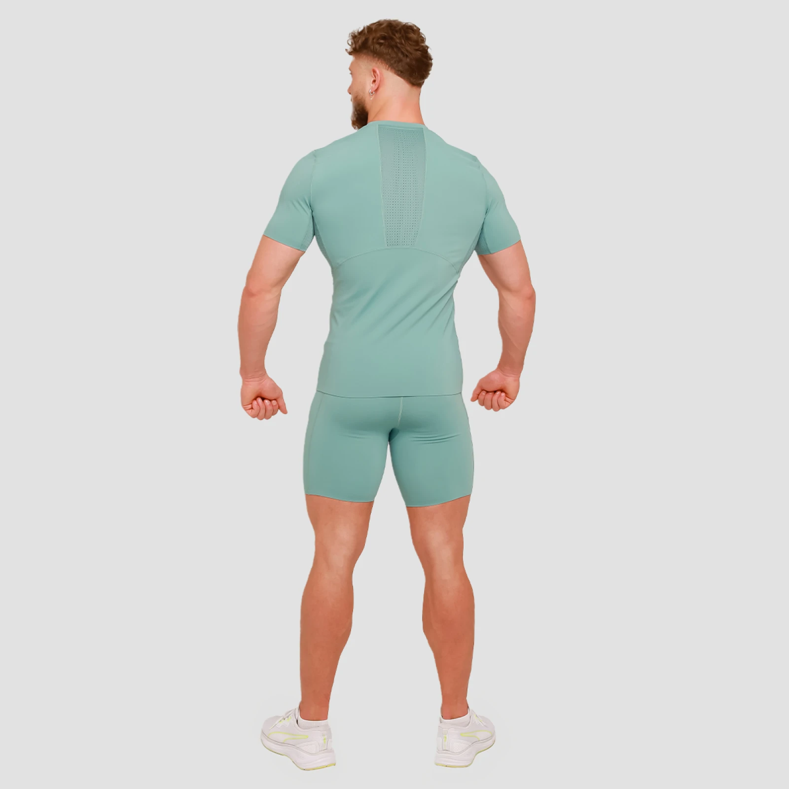 GymBeam High Compression Shorts Blue - Veličina: M | Boja: modrá | Dobna skupina: Odrasli | Težina: 0,12 g | Pakiranje: 80 · záber 4