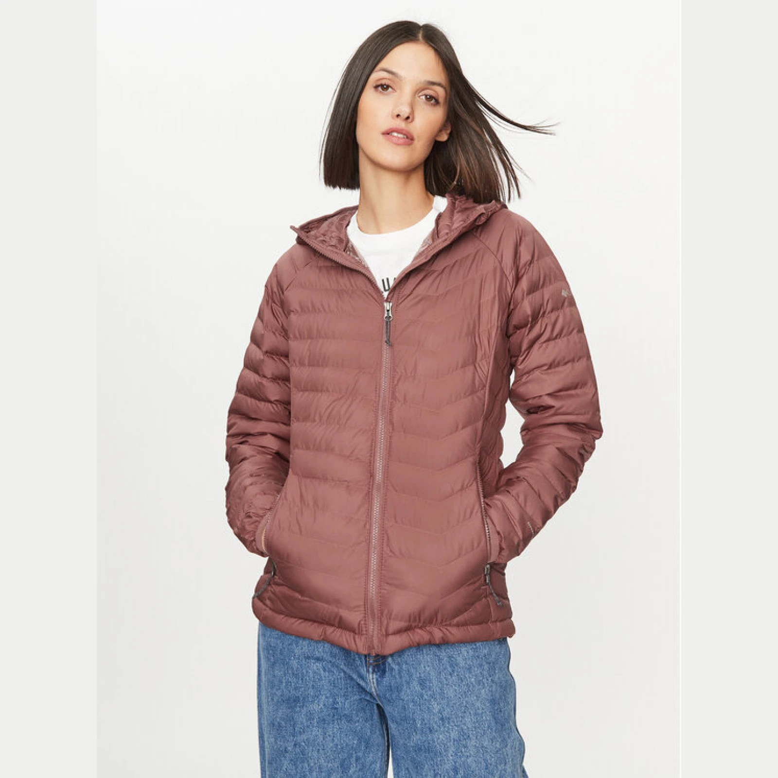 Columbia Prijelazna jakna Powder Lite™ Hooded Jacket Ružičasta Regular Fit · záber 2