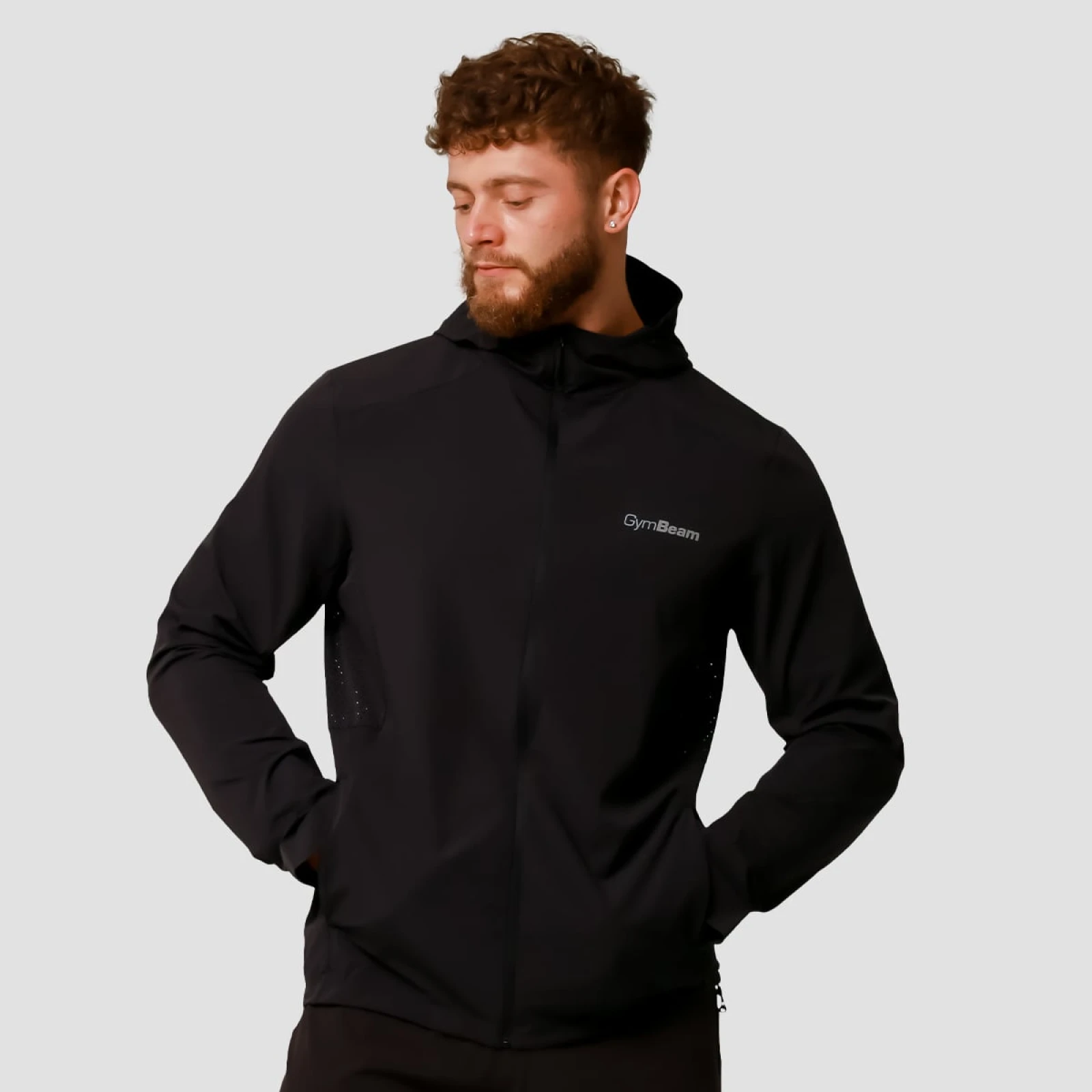 GymBeam Pulse Running Jacket Black - Veličina: XXL | Boja: čierna | Dobna skupina: Odrasli | Težina: 0,26 g | Pakiranje: 50 · záber 1