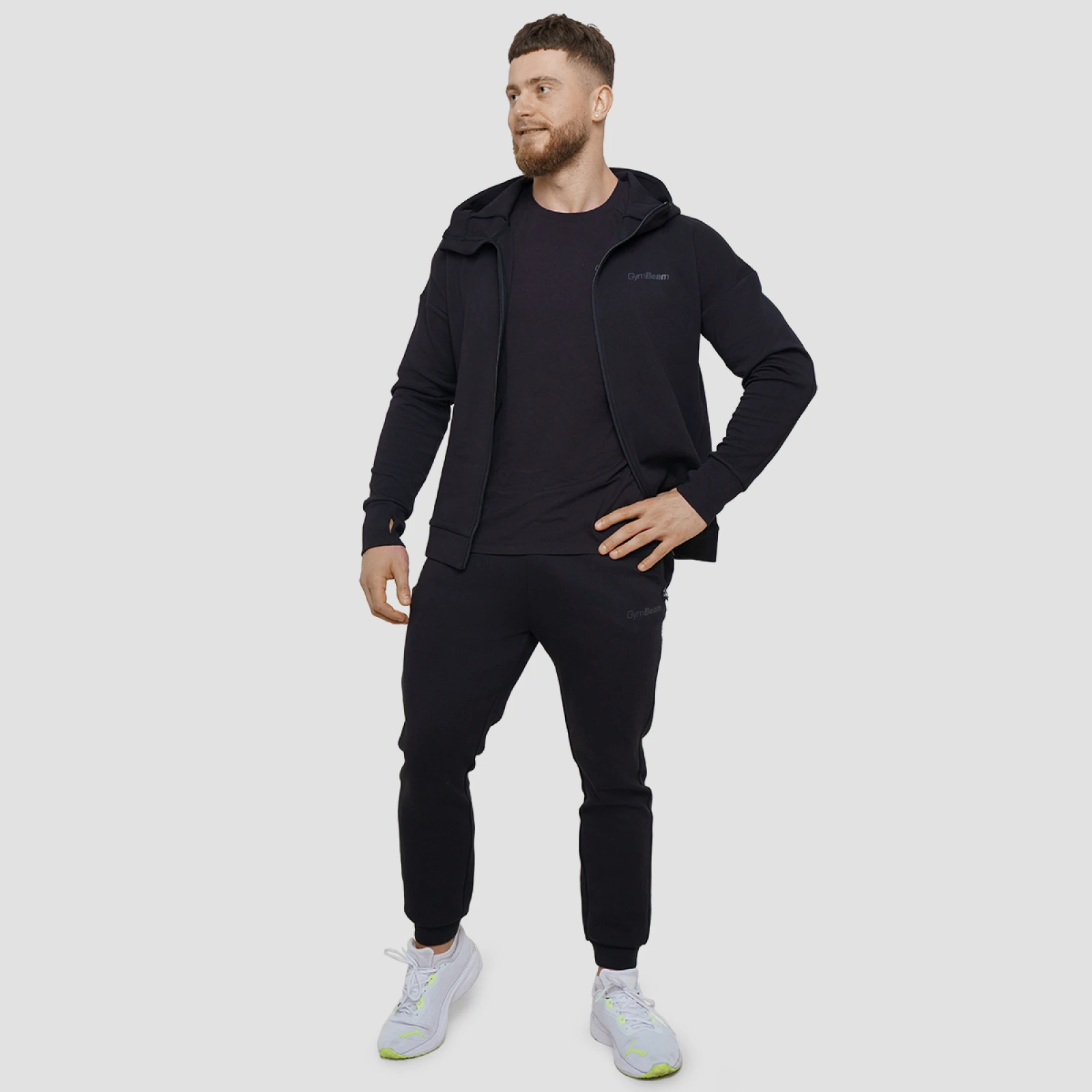 GymBeam Agile Zip Up Hoodie Onyx · záber 4