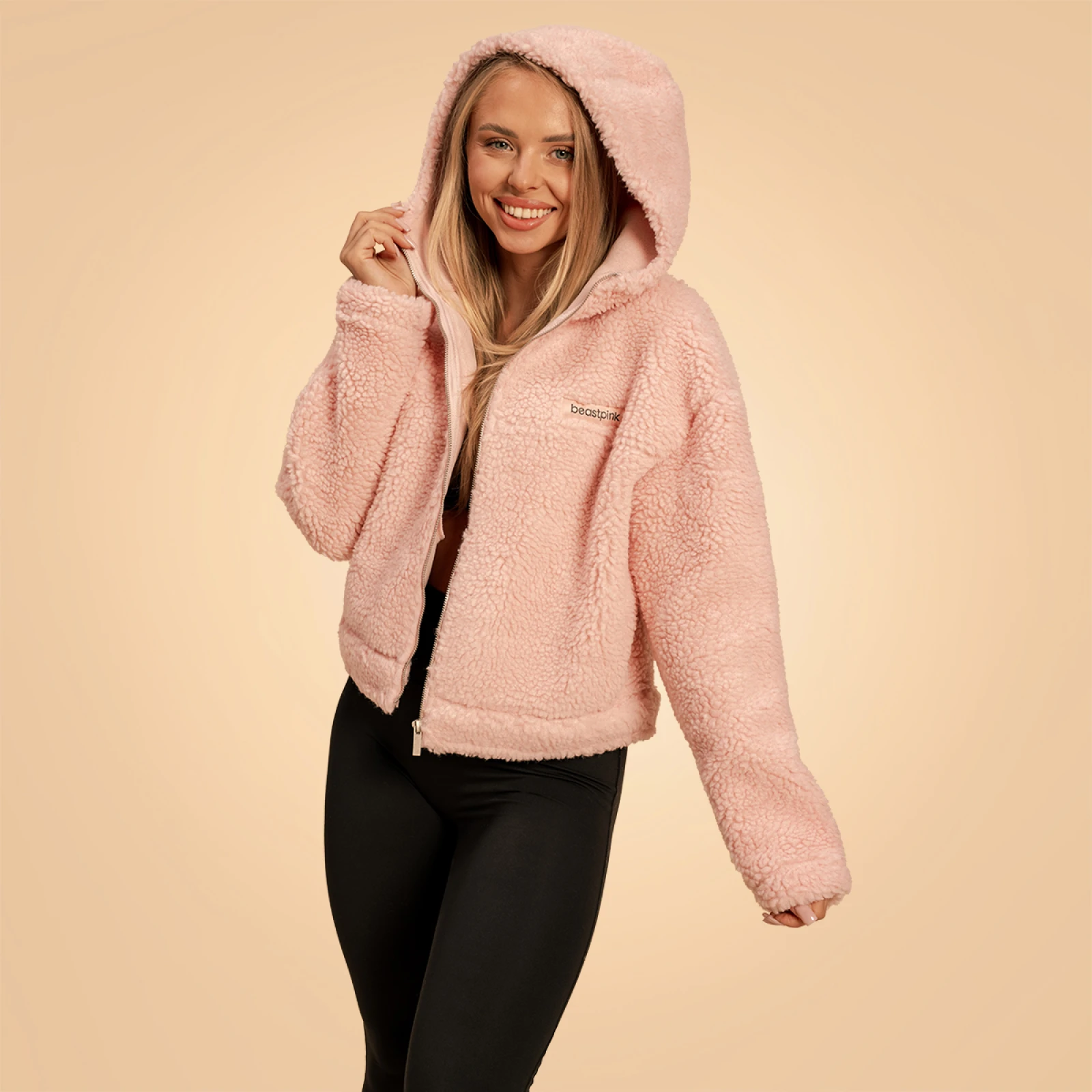 BeastPink Women‘s Bliss Hoodie Jacket Pink · záber 3