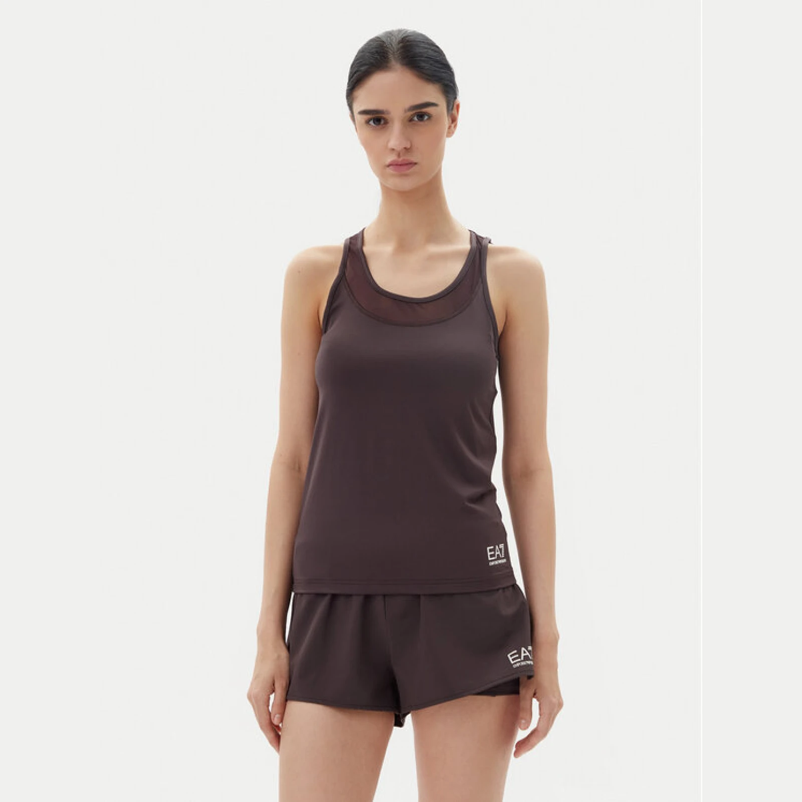 EA7 Emporio Armani Tehnička majica 7W000237 AF12509 U6278 Smeđa Regular Fit · záber 2