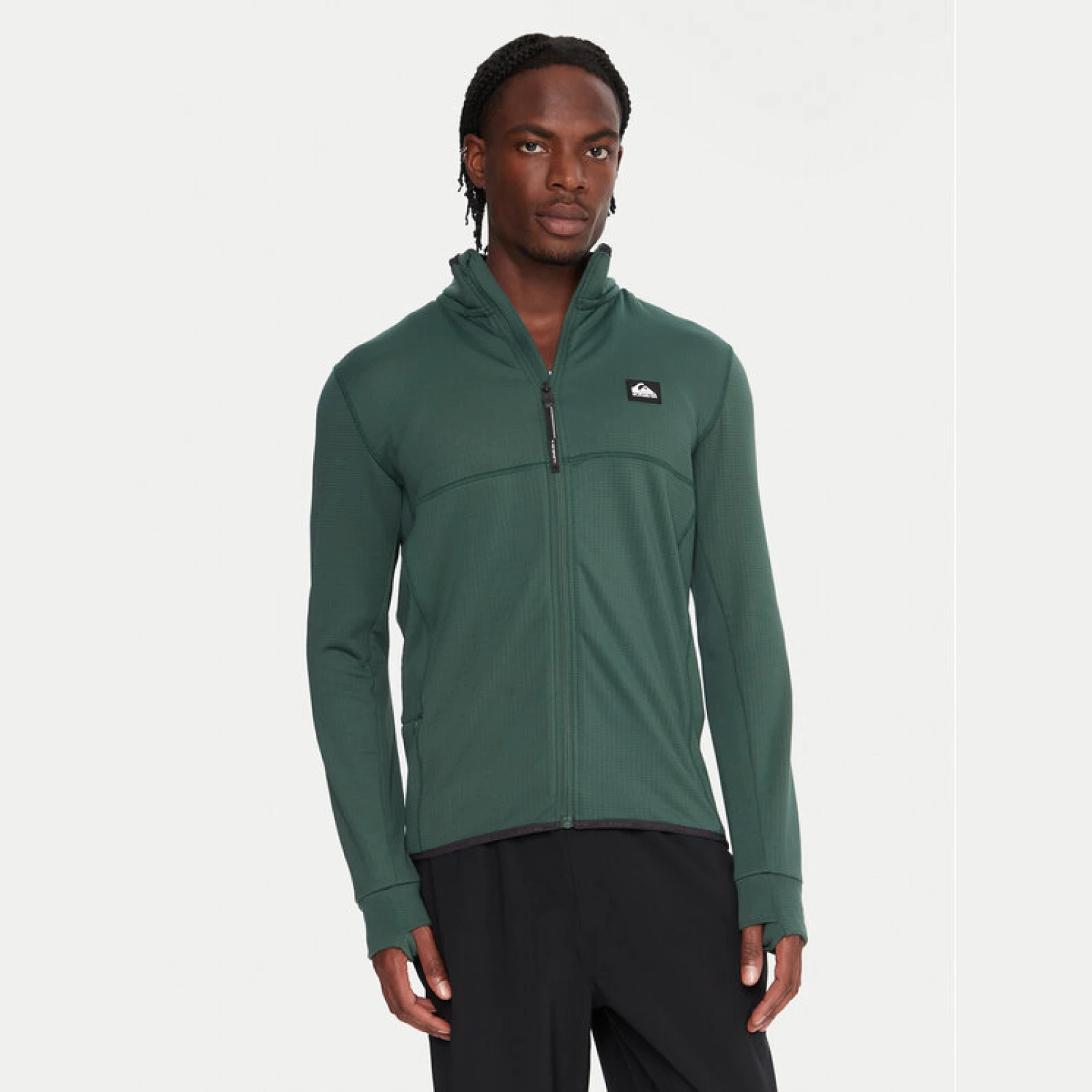 Quiksilver Tehnička majica dugih rukava Steep Point EQYPF03078 Zelena Slim Fit · záber 2
