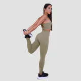 GymBeam Women‘s Pulse Running Leggings Vetiver - Veličina: XS | Boja: zelená | Dobna skupina: Odrasli | Pohlavie: Žensko · záber 5