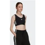 adidas Tehnička majica Essentials 3-Stripes Crop Top With Removable Pads GS1343 Crna · záber 1