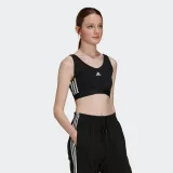 adidas Tehnička majica Essentials 3-Stripes Crop Top With Removable Pads GS1343 Crna · záber 2