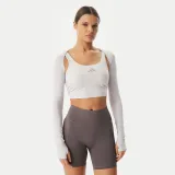 adidas Tehnička majica Power Essentials Workout Contour KD2217 Ljubičasta Slim Fit · záber 2