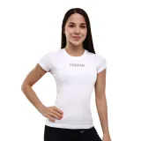 GymBeam Ženska Majica Kratkih Rukava FIT White - Veličina: XS | Boja: biela | Dobna skupina: Odrasli | Težina: 0,11 g | Pakiranje: 10 · záber 6